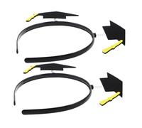 BATHVEVE 2pcs Graduation Cap Headband Class of Bachelor Cap Hairband for Boys and Girls Graduation Season Party Accessory Lightweight Comfortable