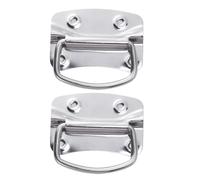 BATHVEVE 2pcs Heavy Duty Plated Iron Drop Handles with Comfortable Grip and Precision Craftsmanship, Sleek Silver Industrial Pull Handles for Toolbox Or Door Use