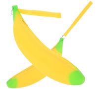 BATHVEVE 2pcs Large Capacity Silicone Banana Shaped Pencil Bags with Zipper, Creative Cute Pencil Case Organiser for School Stationery Storage
