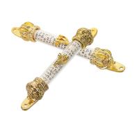 BATHVEVE 2pcs Metal Mezuzah with Scroll Traditional Jewish Door Decor for Home Jerusalem Style Religious Blessing Golden Prayer Mezuza for Housewarming Present