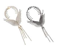 BATHVEVE 2pcs Metal Ponytail Hair Clips Wing Tassel Design for Thick and Thin Hair Women for Stylish Ponytail