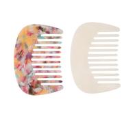 BATHVEVE 2pcs Mini Acetic Acid Hair Combs Portable Travel Wide Tooth Combs for Women with Smooth Surface and No Marks, for Curly, Wavy, Long, Wet or Dry Hair at Home the Go