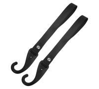 BATHVEVE 2pcs Motorcycle Helmet Strap with Hooks for Handlebar, Black Pp Material with Punch Free Installation and Front Hook Design, Suitable for Motorcycle Handlebar Use on The Road