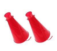 BATHVEVE 2pcs Plastic Megaphones for Cheering and Sports Events Handheld Party Horns Amplifying Voice for Outdoor Activities Red Noisemaker Boosting Energy and Engagement