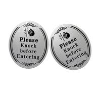 BATHVEVE 2pcs Please Knock Sign Stickers for Door and Wall Adhesive Reminder Decals for Office Bedroom Front Door Suitable for Clean Surfaces and Easy to Apply