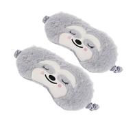 BATHVEVE 2pcs Plush Animal Sleep Mask Soft Lightweight Blindfold for Travel and Nap Blackout Eye Cover Cute Boys Comfortable Eye Shade