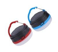 BATHVEVE 2pcs Portable Camping Lamp LED Lantern with Matte Surface and Magnet Fixed, Outdoor Tent Light Emergency Lamp for Hiking and Night Use, Includes Red and Blue Lights