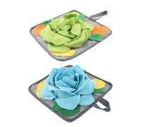 BATHVEVE 2pcs Rabbit Foraging Mat for Pets, Polar Fleece Slow Feeding Mat Smell Training Feature, Interactive Toy for Rabbit Intelligence Development and Stress Relief in Training
