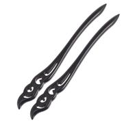 BATHVEVE 2pcs Retro Wood Hair Forks Vintage Chinese Style Headdress Elegant Ancient Hairpins for Women Ebony Hair Accessories for Traditional Looks