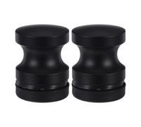 BATHVEVE 2pcs Shower Door Pull Knob Double Sided Aluminium Alloy Black | Single Hole Fitting, for 6-18mm Glass, Smooth Sanded Finish, Ergonomic Touch, Bathroom Wet Conditions, Easy Installation