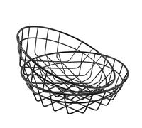 BATHVEVE 2pcs Small Round French Fries Basket Food Serving Basket for Snacks and Fried Chicken Hollow Kitchen Storage with Large Capacity for Restaurant and Home Use