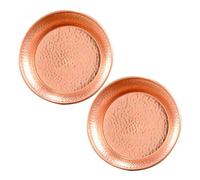BATHVEVE 2pcs Tibetan Copper Offering Plate Buddhist Water Bowl Decorative Plate Home Decor