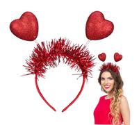 BATHVEVE 2pcs Valentine Heart Headbands Cupid Accessory Comfortable Lightweight Hair Headpieces for Parties Versatile Love-themed Boppers for All Ages