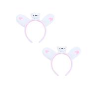 BATHVEVE 2pcs White Polar Bear Headbands for Women, Decorative Cloth Hair Accessories with Unique and Funny Design, for Cosplay Party and Different Occasions