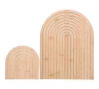 BATHVEVE 2pcs Wooden Rainbow Arch Decor Versatile Functionality and Storage Space, Boho Modern Wood Board for Bedrooms and Mantel Decoration, Artistic Home Display Shelves