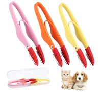 BATHVEVE 3 Pcs Dog Tear Comb with Soft Silicone Brush Heads and Portable Storage Box Multi-functional Eye Cleaner for Pets Including Dogs Cats Rabbits and Rats Safe PP Material for Gentle