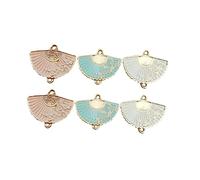 BATHVEVE 30pcs Mixed Color Folding Fan Jewelry Pendants DIY Craft Charms for Necklaces Keychains and Accessories for Unique and Creative Projects