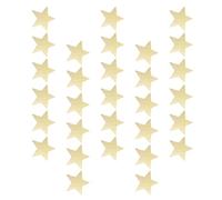 BATHVEVE 30pcs Wooden Slices Five-Pointed Star Cutouts for DIY Crafts with Mini Hole Design, Practical Beige Wood Pieces Suitable for Dyeing and Creative Woodcraft Projects
