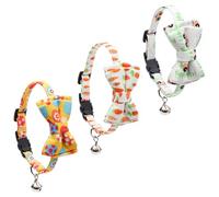 BATHVEVE 3pcs Adjustable Fabric Cat Collar with Separable Bowtie for Kitten, Stylish and Creative Design, for Holiday Or Birthday Party