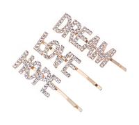 BATHVEVE 3PCS Alphabet Rhinestone Hair Clips Stylish Letter Barrettes for Women Dream Elegant Hair Accessories for All Occasions