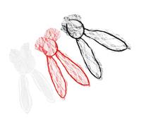 BATHVEVE 3pcs Animal Ears Hairband Lace Rabbit Ears Headband Adorable Eye-catching White Red Black Lace Cloth Hair Accessories for Dances Concerts Random Color