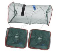 BATHVEVE 3Pcs Folding Fishing Net Cast Nets for Crab Lobster Shrimp Minnow Portable Lightweight Collapsible Trap for Landing Fish and Crustaceans Random Color