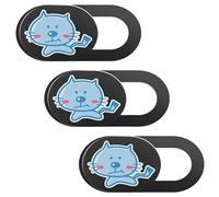 BATHVEVE 3pcs Laptop and Tablet Webcam Privacy Cover Slide Cartoon Pattern, Abs Material, Light Weight and Easy to Carry, for Preventing Peeping and Protecting Your Privacy