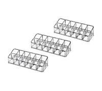 BATHVEVE 3pcs Makeup Lipstick Holder Cosmetic Holder Lipstick Rack with 12 Small Compartments Lightweight Acrylic Multi-functional Stylish Unique Shape, for Dressing Table Or Counter