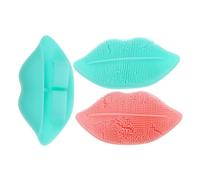 BATHVEVE 3pcs Mini Lip Shape Exfoliating Brush Silicone Facial Scrubber for Gentle Cleansing for Blackhead Removal Skin Massage Portable Skin Friendly Design Random Color