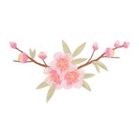 BATHVEVE 3pcs Pink Wintersweet Embroidered Patches Iron on Cloth Appliques for DIY Clothing Decoration and Personalize Clothing Crafts