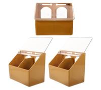 BATHVEVE 3pcs Plastic Parakeet Feeder and Bird Water Feeder with Two Compartments, Lightweight and Easy to Clean Hanging Food Dispenser for Small Birds and Pigeons