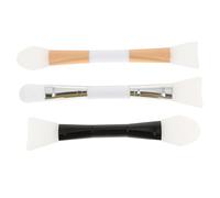 BATHVEVE 3pcs Silicone Facial Mask Brush Set with Dual-end Design, Supple Brush Head and Convenient to Use for Skin Care and DIY Face Mask Application Random Color