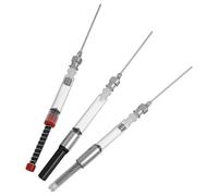 BATHVEVE 3pcs Universal Fountain Pen Ink Converter Set, Ink Syringe Filler Tools Compatible with 3.4mm and 2.6mm Nibs, Red Silver and Black Silver for Office and School Use