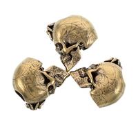 BATHVEVE 3pcs Vintage Brass Spider Skull Beads with 5mm Big Hole, Versatile DIY Compatibility for Special Celebrations and Cosplay, Fit Most Cords and Strings, Artistic Retro Charm