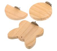 BATHVEVE 3pcs Wooden Bird Habitat Platform Set for Parrots and Gerbils, Decorative and Curiosity-boosting Small Animal Stand Platforms, for Play in Pet Cages