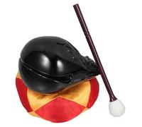 BATHVEVE 4-inch Synthetic Muyu Temple Block Set with Cushion and Mallet, Delicate Wood-style Buddhist Chanting Instrument for Meditation and Religious Practice