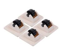 BATHVEVE 4 Pcs Small Non Swivel Adhesive Caster Wheels for Trash Can and Storage Box Plastic Material with One-way Wheel Design for Home and Office Use