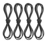 BATHVEVE 4 Rolls of Black Nylon Elastic Bands for A5 Notebooks, Stretchy Replacement Connection Ropes with Metal Buckles, Spare Elastic Cords for Travelers Notebook Accessories