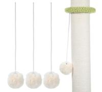 BATHVEVE 4Pcs Cat Hanging Replacement Ball for Cat Tree Plush Balls with Bells Interactive Play Entertainment and Exercise for Trees