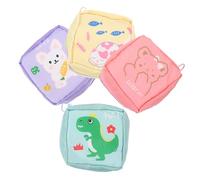 BATHVEVE 4Pcs Cute Cartoon Period Bags Thick Sanitary Pad Storage Pouches Multi-Function Cosmetic Coin Holders for Women Practical