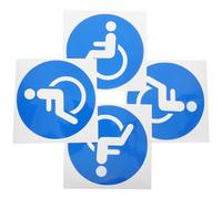 BATHVEVE 4pcs Disabled Wheelchair Stickers Adhesive PVC Blue Signs Enhance Accessibility Communicate Disability Access for Truck and Window Use