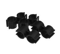 BATHVEVE 4pcs Dustpan Broom Buckle Plastic Double Pipe Clamp Clips Deformation-Resistant Pressdown Mechanism Black Utility Pole Clamps Shelf Fastener Accessories for Household Cleaning