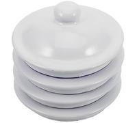 BATHVEVE 4pcs Enamel Replacement Teapot Lids for Cups and Mugs, round Universal Fit Mug Covers, Easy to Clean White Tea Kettle Lid Set for Home and Restaurants