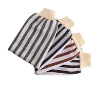 BATHVEVE 4pcs Exfoliating Bath Gloves for Adults, Body Wash Scrubber Cotton and Fine Velour Material, Comfortable to Wear, Removes Dust and Excess Oil, for Bath Color