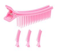 BATHVEVE 4pcs Hair Sectioning Clips for Women Pink Plastic Salon Hair Styling Clips with Strong Grip for Hairdressing and Makeup for Professional Salon Use