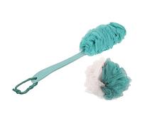 BATHVEVE 4pcs Long Handle Bath Scrubber Set Gentle Exfoliating Shower Puff Balls Brushes for Adults Soft Ergonomic Design for Easy Use and Hard to Reach Areas Bath Balls Random Color