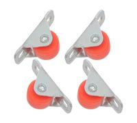 BATHVEVE 4pcs Mini Casters Tiny Wheels 0.5 Inch Orange Chrome Plated Tpe Fixed Castor Wheels for Furniture and Appliances, Quiet Directional Movement for Narrow Areas and Projects