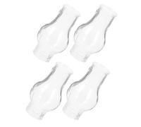 BATHVEVE 4Pcs Oil Lamp Chimney Glass Lampshade Replacement Windproof Lantern Globe for Home Decor and Emergency Lighting 10.00 x 3.30 x 3.30 cm