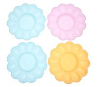 BATHVEVE 4pcs Plastic Egg Storage Box Tray 24x3cm Egg Holder Carrier for Refrigerator Sturdy Carton Organizer for Kitchen and Fresh Storage Random Color