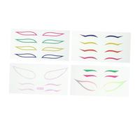 BATHVEVE 4Sets Colorful Eyeliner Decal Stickers Self-adhesive Eye Line Tape for Nightclub Carnival Cosplay Halloween Party Fashionable Design Fits All Eye Shapes and Ethnicities